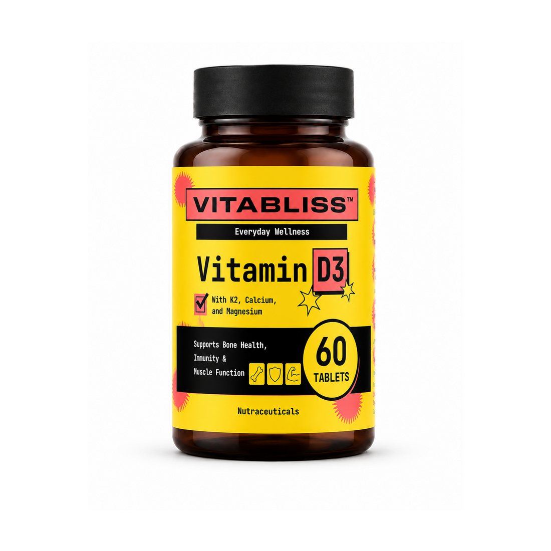 VitaBliss Vegan Vitamin D3 + K2-MK7 + Magnesium