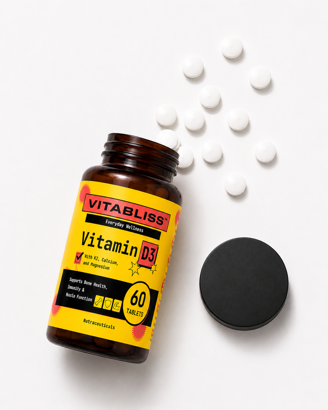VitaBliss Vegan Vitamin D3 + K2-MK7 + Magnesium