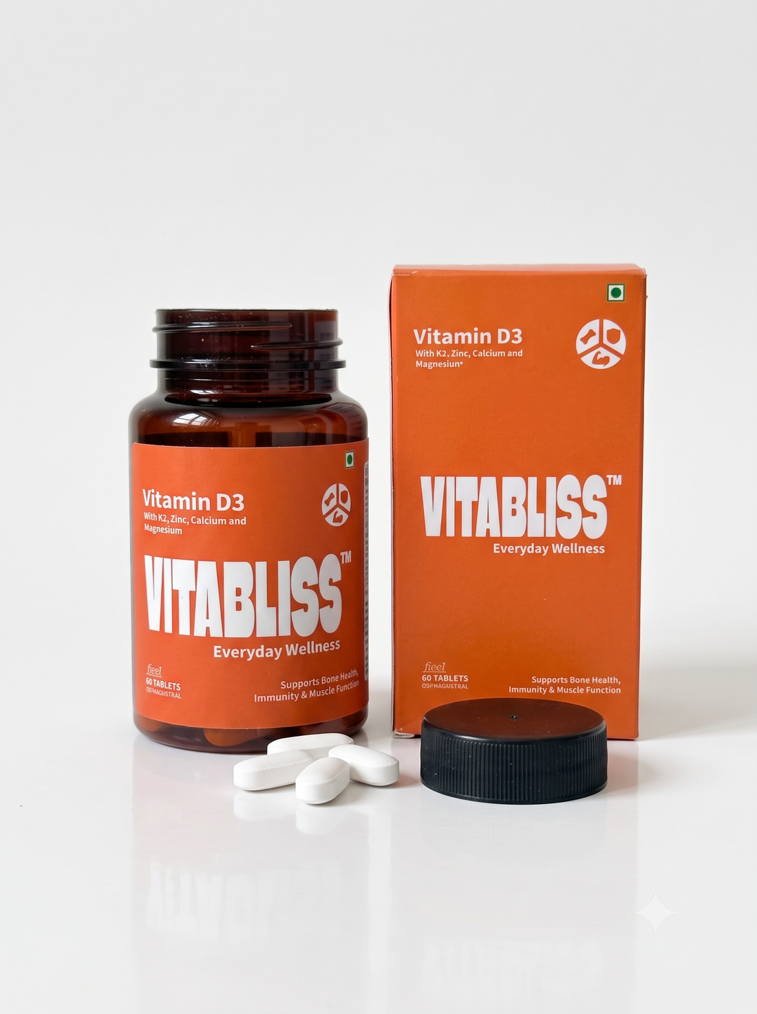 VitaBliss Vegan Vitamin D3 + K2-MK7 + Magnesium