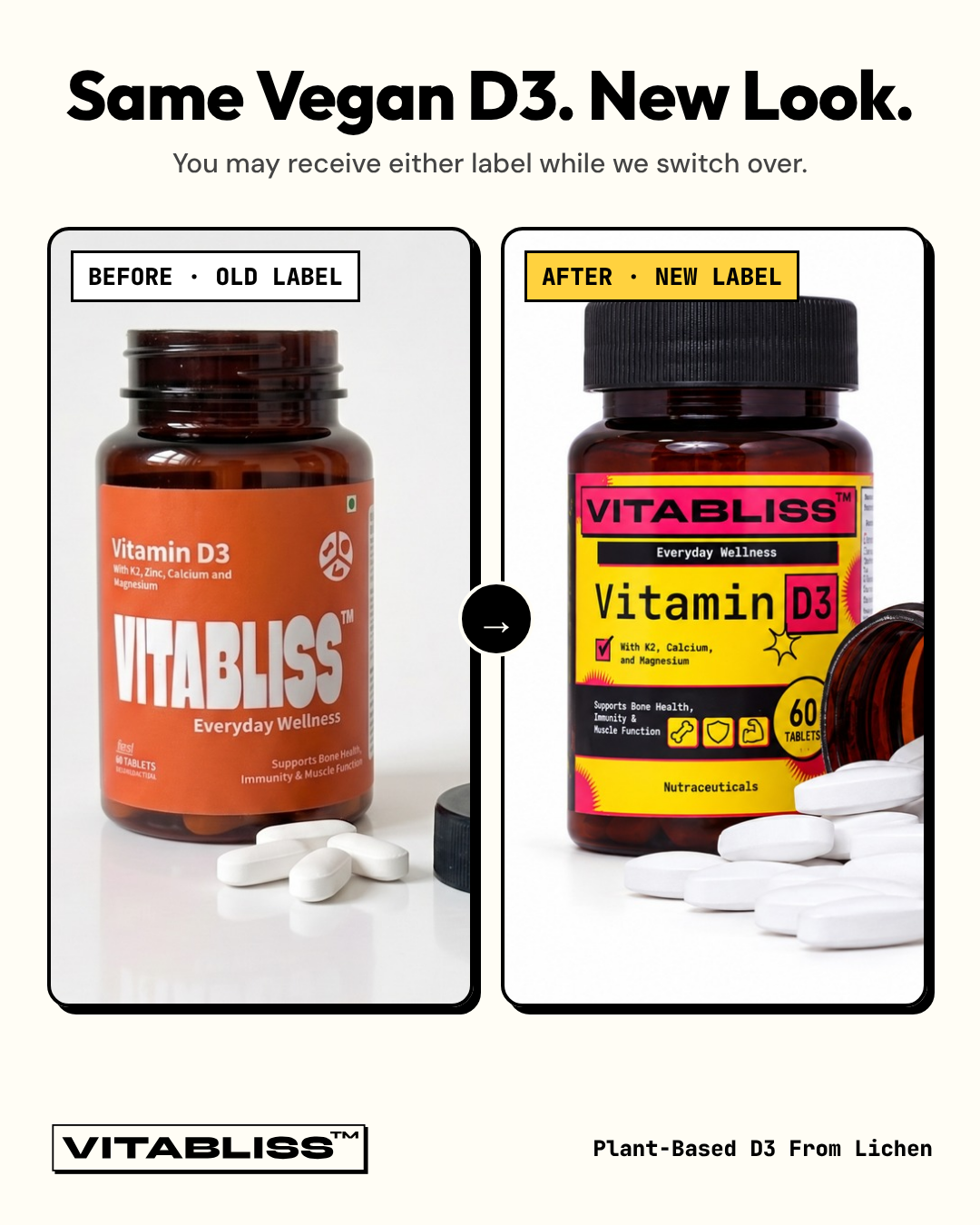 VitaBliss Vegan Vitamin D3 + K2-MK7 + Magnesium